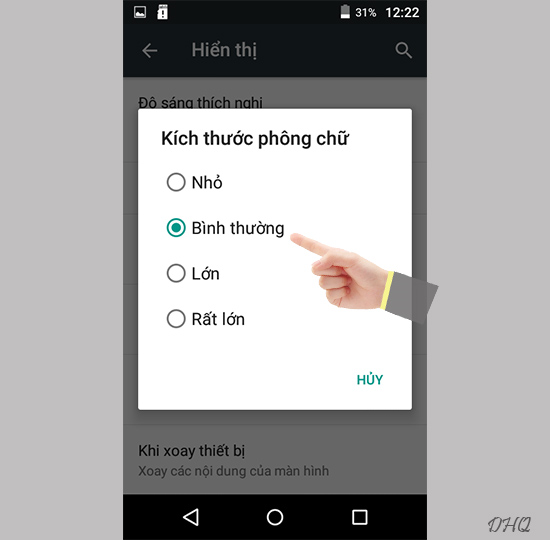 Chọn kích thước mà bạn muốn